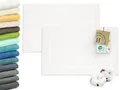 Produktbild: ZOLLNER 2er Set Badematten in 50x80 cm - besonders saugstarke und weiche Badvorleger in weiß - mit Tiefgangstreifen und Webrahmen - Baumwolle - Hotelqualität