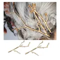 Produktbild: Yheakne Boho Blatt Haarspange Gold Zweig Haarspange Stift Jahrgang Blatt Barrette Haarspange Dekorative Haarspangen Metall Haarzubehör Für Frauen Und Mädchen