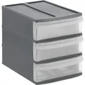 Produktbild: ROTHO Schubladenbox Rotho Schubladenbox Tower Systemix S 3 Schübe grau