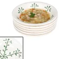 Produktbild: MamboCat 6er Set Wald grün Suppenteller I 400ml I tiefer Steingut-Teller für 6 Personen mit abstrakten Zweigen I für Salat, Suppe, Reis & Pasta an Weihnachten