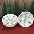 Produktbild: 6x Wald grün Suppenteller 400ml tiefe Teller Pasta Salat Dessert Weihnachten