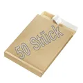 Produktbild: Herlitz 797506 Faltentasche B4 braun, 50 Stück, 130 g/qm, zu je 25 Stück eingeschweißt mit Haftklebung (50er Pack, B4 braun)