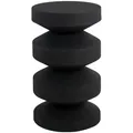 Produktbild: Kick Collection Beistelltisch Skulpturales Design aus Gestapelten Scheiben, Matt Schwarzes Metall, Kompakt – Nio | Kick Collection