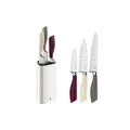 Produktbild: WMF ElementsJoy Messerblock mit Messerset 4-teilig, 3 Messer, Block aus Kunststoff, Spezialklingenstahl, mit Kunststoff-Bürsteneinsatz