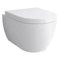 Produktbild: Alpenberger Dusch WC Toilette aus Keramik | Hänge WC Spülrandlos mit Bidet Funktion & Toilettendeckel mit Absenkautomatik | Taharet WC | Kloschüssel Passend zu Geberit (Diamond 7101)