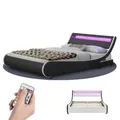 Produktbild: Juskys Polsterbett Valencia 180x200 cm mit LED Beleuchtung, Lattenrost, Kopfteil & Kunstleder - Bett Jugendbett Bettgestell Doppelbett - schwarz