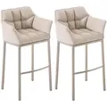 Produktbild: CLP Barhocker, Creme, Edelstahl, Textil, 64x110x48 cm, Esszimmer, Barmöbel, Barhocker
