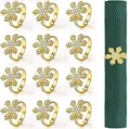 Produktbild: KAHEIGN 12Pcs Weihnachten Servietten-Ringe Serviettenhalter Set, Goldene Schneeflocken Serviettenhalter für Weihnachten, WeihnachtsServietten-Ringe Halter für Party Tisch Dekoration Zubehör