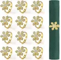 Produktbild: 12Pcs Weihnachten Servietten-Ringe Serviettenhalter Set Goldene Schneeflocken...