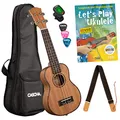 Produktbild: Cascha Sopran Ukulele Set Kinder Erwachsene I Ukulele Starter Kit 3 Plektren Tasche Gurt Lehrbuch Stimmgerät I Sopran Ukulele Premium Mahagoni I Kleine Hawaii Gitarre für Anfänger Fortgeschrittene