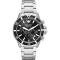 Produktbild: Emporio Armani AR11360 Diver mit schwarzem Zifferblatt, 43 mm - Silber