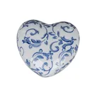 Produktbild: Dekoobjekt Herz VINTAGE RANKEN weiß blau D. 11cm Keramik Formano Garten S25
