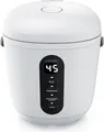 Produktbild: Arendo Reiskocher digital 0,8L mit Messbecher & Reislöffel, 2 Kochprogramme, Warmhaltefunktion, Timer, 300W, Weiß