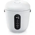 Produktbild: Reiskocher digital 0,8L mit Messbecher & Reislöffel, 2 Kochprogramme, Warmhaltefunktion, Timer, 300W, Weiß - Arendo