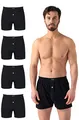 Produktbild: Barrio 13 Boxershorts Herren 4er Pack komfortable Weite Unterhose aus 95% Baumwolle mit Eingriff und Komfortbund Schwarz Größe L