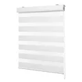 Produktbild: Ventanara® Doppelrollo Weiss mit Kassette Weiss Matt Duorollo Rollo Rolljalousie viele Größen (80 x 160 cm, Weiss/Kassette Weiss Matt)
