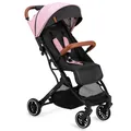 Produktbild: MoMi ESTELLE Kinderwagen ab 6. Monat (bis 15 kg), klappbarer Buggy mit 5-Punkt-Sicherheitsgurt, Einkaufskorb und Liegefunktion, Teleskop-Stange zum Ziehen, steht nach dem Zusammenklappen