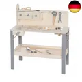 Produktbild: roba Werkbank, große Holzwerkbank, mit Werkzeug Set, großer Arbeitsplatte, A