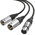 Produktbild: Balanced XLR Splitter Kabel 1 Buchse auf 2 Stecker Patch Mikrofonkabel XLR Y ...