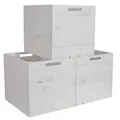 Produktbild: CHICCIE 3 Set Kallax Holzkiste Karl - Weiß Aufbewahrungsbox 33x38x33cm Aufbewahrungskorb Holzbox Holz Regal