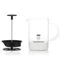 Produktbild: Bodum 1446-01 Milchschäumer mit Glasgriff Latteo, schwarz, H 18cm, B 15,6cm, L 10cm