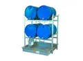 Produktbild: Fassregal Typ 800 Variante 2 CEMO, mit GFK-Auffangwanne und Fassauflage, L 1410 x B 1280 x H 1620 mm
