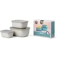 Produktbild: Mepal Vorratsdosenset Cirqula, Weiß, Kunststoff, 3-teilig, 0.75 L, 25.0x20.0x15 cm, auslaufsicher, Deckel mit Sichtfenster, mikrowellengeeignet, Küchenzubehör, Vorratsbehälter, Vorratsdosen Sets