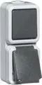 Produktbild: Steckdosen Schalter Kombination Aufputz IP54 grau 16A 250V Modell D 6666