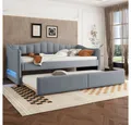 Produktbild: XDeer Daybett Daybett, Tagesbett mit ausziehbarem Bett, Schlafsofa, Einzelbett, (Ohne Matratze), Leinen, minimalistisches Styling, 90x200cm