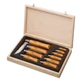Produktbild: Opinel Messerset 10-teilig No 02-12 Carbonstahl Holzkasten Sammlung Display