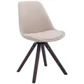 Produktbild: Clp - Besucherstuhl Troyes Drehbar Stoff Square Creme Walnuss