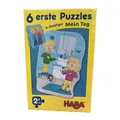 Produktbild: HABA 6 erste Puzzles + Holzfigur MEIN TAG 305235 ab 2 Jahre extragroßen Teile