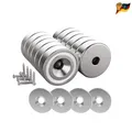 Produktbild: Magnetpro Countersunk Pot Magnet 4 Stahlkissen 10 kg 20 x 2