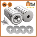 Produktbild: Magnete 12 Stück 10 kg Kraft 20x7 mm mit Loch Neodym Tafel Pinnwand Werkstatt