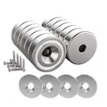 Produktbild: Magnete Set 12 Stück 10 kg Neodym Topfmagnete 20x7 mm mit Schrauben