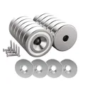 Produktbild: Magnete Neodym 12 Stück 10 kg Kraft Eisenscheiben Schrauben Topfmagnete