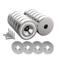 Produktbild: Magnetpro Countersunk Pot Magnet mit Schrauben und 4 Stahlpolstern 10 kg