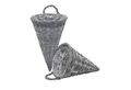 Produktbild: Spetebo Übertopf Wand Blumenampel 41 x 24 cm shabby grau - 2er Set (Packung, 1 St., 1 tlg), Rattan Hänge Pflanzkorb für Innen und Außen