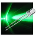 Produktbild: world-trading-net 10 LEDs 5mm wasserklar blinkend grün SET, Leuchtdiode, bedrahtet, Diode leuchtend, als Bauteil