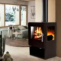 Produktbild: Panorama Kaminofen 9.8kW Holzofen 3 Scheiben 3 seitig Heizofen Ofen Kamin 56315