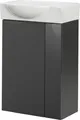 Produktbild: Fackelmann SBC LUNA Gäste WC Set 2-teilig 45 cm, Anthrazit, links, Keramik Hahnloch rechts