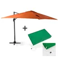 Produktbild: Ampelschirm Sonnenschirm terracotta orange 3x3 m + Schutzhülle Abdeckung Hülle