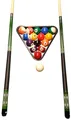 Produktbild: John West Billard Set - Kugeln + Triangel + 2 hochwertige Queues JW-2