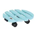 Produktbild: WAGNER Pflanzenroller Aqua Splash Ø 30 x 8 cm I Blumenroller für Innenbereich I Rutschsicheres Rollbrett I Kübelroller aus FSC® Massivholz Aqua Splash/türkis I Tragkraft 100 kg I Made in EU-20018401