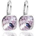 Produktbild: Ohrringe österreichische Kristalle Silber Violet Lila Kissenschliff NOBEL SCHMUCK