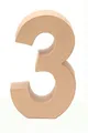 Produktbild: GLOREX 6 2029 133 - Papp - Zahl 3, aus brauner Pappe, ca. 17,5 X 5,5 cm groß, zum bemalen und bekleben, für Serviettentechnik und Décopatch, ideal als Dekoration