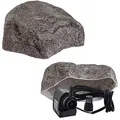 Produktbild: Findlinge Groß Stein Attrappe für Garten, Deko Kunst Gartenfelsen - innen hohl. Felsoptik Naturstein Abdeckung. Dekosteine Kanaldeckel Wasserpumpe Schlauch Verstecken Ø47cm S-06