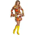 Produktbild: W WIDMANN MILANO Party Fashion - 70er Jahre Kleid für Damen, mit Trompetenärmeln, Kostüm für Karneval, Festival, Mottoparty
