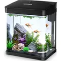 Produktbild: 7 Liter Aquarium Komplettset LED mit Pumpe, Kleines Nanoaquarium mit Filteranlage Mini Nano Becken Set für Fische,Schwarz