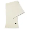 Produktbild: BOSS Herren Schal, Schurwolle - Albas, Strickschal, Fransen, 170x25cm, One Size Weiß